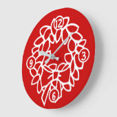 クリスマスリース丸壁時計 ラージ壁時計 (傾斜)