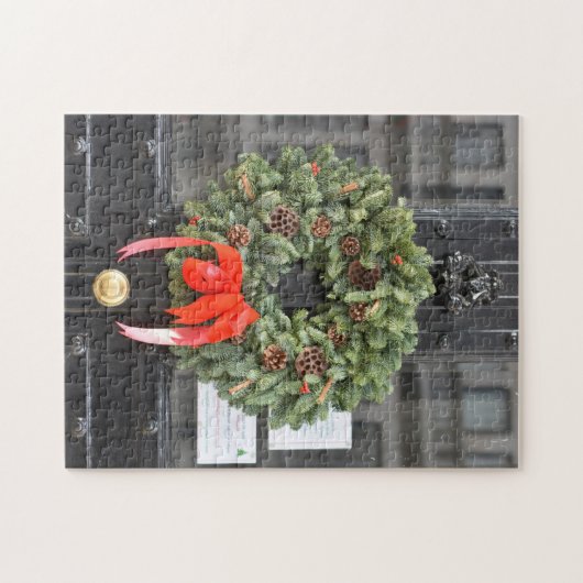クリスマスリース付きドア,ロンドン,イギリス ジグソーパズル (横)