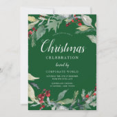 クリスマスリース企業のグリーンクリスマスパーティー 招待状 (正面)