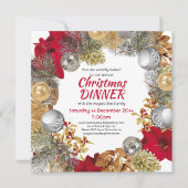 クリスマスリース企業のディナー 招待状 (正面)