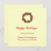 クリスマスリース企業のホリデーグリーティングカード シーズンカード (正面/裏面)