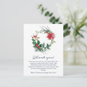 クリスマスリース企業のホリデーサンキューカード シーズンポストカード (スタンド正面)