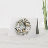 クリスマスリース企業の折り畳みホリデーカード シーズンカード (正面)