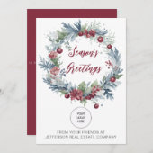 クリスマスリース会社ロゴビジネス シーズンカード (正面/裏面)