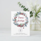 クリスマスリース会社ロゴビジネス シーズンポストカード (スタンド正面)