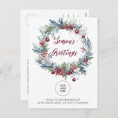 クリスマスリース会社ロゴビジネス シーズンポストカード (正面/裏面)