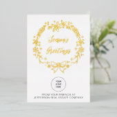 クリスマスリース会社ロゴビジネス 箔シーズンカード (立ち正面)