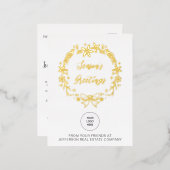 クリスマスリース会社ロゴビジネス 箔シーズンポストカード (正面/裏面)