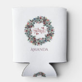 クリスマスリース信じタイポグラフィモノグラム 缶クーラー (裏面)