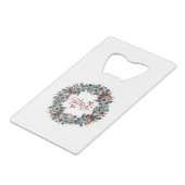 クリスマスリース信じタイポグラフィ クレジットカード栓抜き (裏面アングル)