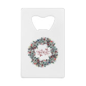 クリスマスリース信じタイポグラフィ クレジットカード栓抜き (裏面)