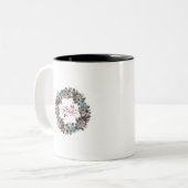 クリスマスリース信じタイポグラフィ ツートーンマグカップ (正面左)