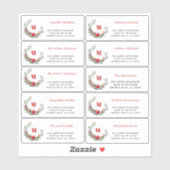 クリスマスリース個人ゲスト住所 シール (シート)