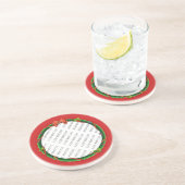 クリスマスリース写真と赤の背景を追加 コースター (側面)