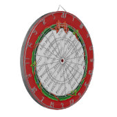 クリスマスリース写真と赤の背景を追加 ダーツボード (正面左)