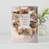 クリスマスリース写真ホリデーカードテンプレート シーズンカード (スタンド正面)