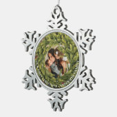 クリスマスリース写真 スノーフレークピューターオーナメント (右)