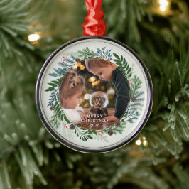 クリスマスリース写真 メタルオーナメント