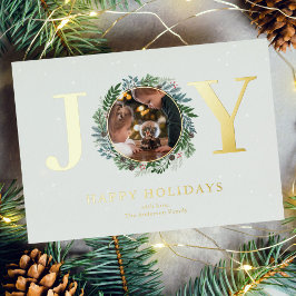 クリスマスリース写真 箔シーズンカード