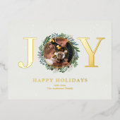 クリスマスリース写真 箔シーズンポストカード (正面)