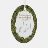 クリスマスリース列車と遊 メタルオーナメント (正面右)