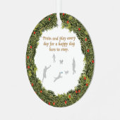 クリスマスリース列車と遊 メタルオーナメント (正面左)