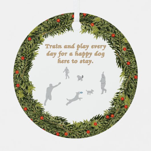 クリスマスリース列車と遊 メタルオーナメント (正面)