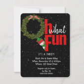 クリスマスリース及び雪だるまパーティー招待状 招待状 (正面)