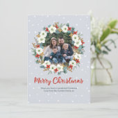 クリスマスリース家族の写真クリスマスカード シーズンカード (スタンド正面)