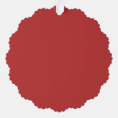 クリスマスリース家族の写真ラベル オーナメントカード (裏面)