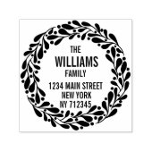 クリスマスリース差出人住所の姓 セルフインキングスタンプ (デザイン)