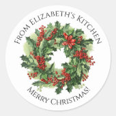 クリスマスリース手作り食品ギフト ラウンドシール (正面)