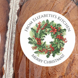 クリスマスリース手作り食品ギフト ラウンドシール
