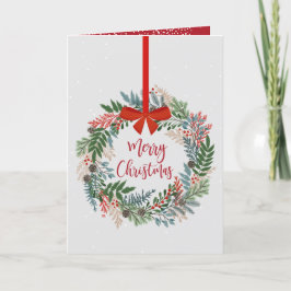 クリスマスリース折り シーズンカード