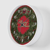 クリスマスリース時計 壁時計 (傾斜)