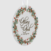 クリスマスリース栄光の神への聖書聖句 オーナメント (正面)