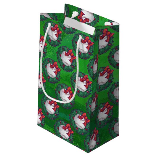 クリスマスリース模様 スモールペーパーバッグ (裏面アングル)