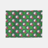 クリスマスリース模様 フリースブランケット (正面(横))