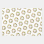 クリスマスリース水のカラーエレガンストレンディー ラッピングペーパーシート (正面2)