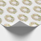 クリスマスリース水のカラーエレガンストレンディー ラッピングペーパー (角)