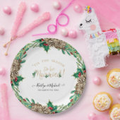 クリスマスリース水の色の季節になる結婚した ペーパープレート (パーティー)