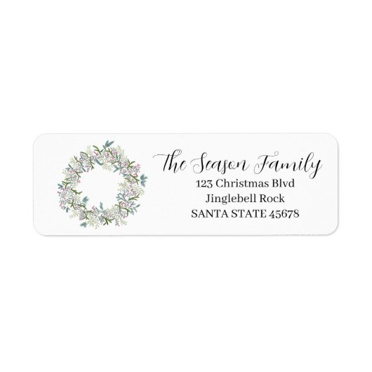クリスマスリース水の色 ラベル (正面)