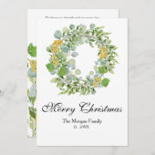 クリスマスリース水彩 シーズンカード (正面/裏面)