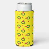 クリスマスリース水玉模様黄色 スリム缶クーラー (Seltzer裏面)