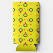 クリスマスリース水玉模様黄色 スリム缶クーラー (裏面)