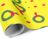 クリスマスリース水玉模様 ラッピングペーパー (ロールコーナー)