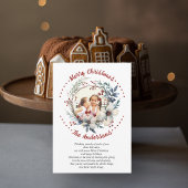 クリスマスリース白い花と果実の写真 シーズンカード