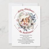 クリスマスリース白い花と果実の写真 シーズンカード (正面)