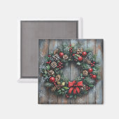 クリスマスリース磁石 マグネット (正面/裏面)