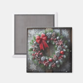 クリスマスリース磁石 マグネット (正面/裏面)